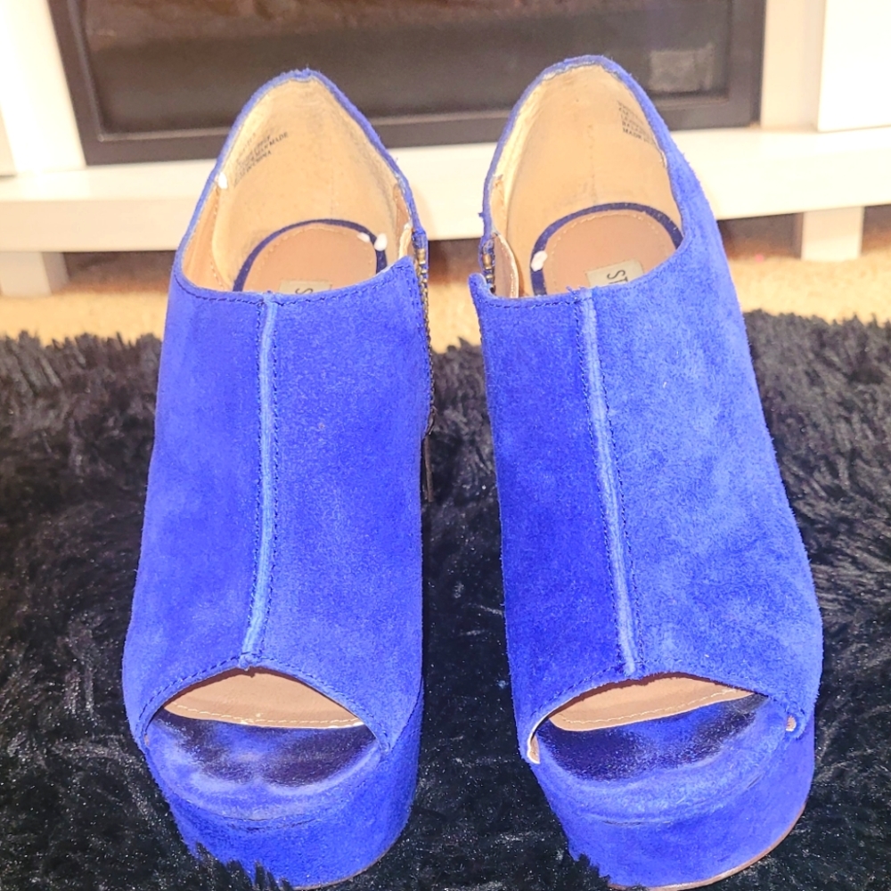 Blue Suede Platforms